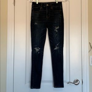 Dark wash ripped jeans